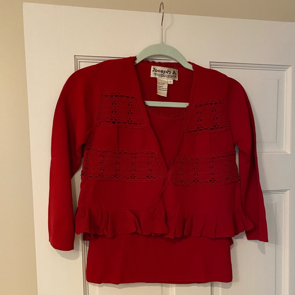 Joseph A Red Sweater and Shell Size: Small